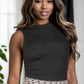 Ribbed Knit Ruched Side Sleeveless Top