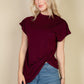 Batwing Sleeve Twist Front Tee