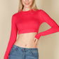 Crew Neck Long Sleeve Cropped Top