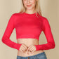 Crew Neck Long Sleeve Cropped Top