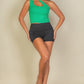 Ribbed One Shoulder Cross Strap Crop Top