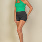 Ribbed One Shoulder Cross Strap Crop Top