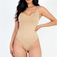 Sexy Solid Color Crisscross Back V-neck Bodysuit