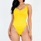 Sexy Solid Color Crisscross Back V-neck Bodysuit