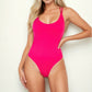 Sexy Solid Color Crisscross Back V-neck Bodysuit