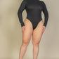 Plus Ribbed Turtle Neck Long Sleeve Bodysuit