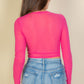 Sexy Sheer Mesh Long Sleeve Crop Top
