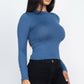Mock Neck Solid Long Sleeve Top