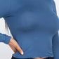 Mock Neck Solid Long Sleeve Top