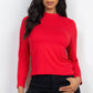 Mock Neck Solid Long Sleeve Top