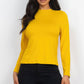 Mock Neck Solid Long Sleeve Top