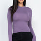Mock Neck Solid Long Sleeve Top