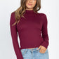 Mock Neck Solid Long Sleeve Top