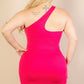 Plus Size One Shoulder Bodycon Mini Dress