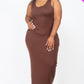 Plus Size Solid Basic Maxi Dress