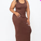 Plus Size Solid Basic Maxi Dress