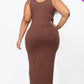 Plus Size Solid Basic Maxi Dress