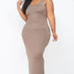 Plus Size Solid Basic Maxi Dress