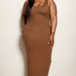Plus Size Solid Basic Maxi Dress