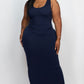 Plus Size Solid Basic Maxi Dress