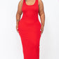 Plus Size Solid Basic Maxi Dress