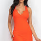 Ribbed Split Neck Tank Mini Dress