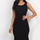 Ribbed Side Slit Tank Midi Dress