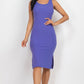 Ribbed Side Slit Tank Midi Dress
