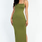 Crisscross Back Split Thigh Maxi Dress