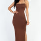 Crisscross Back Split Thigh Maxi Dress