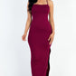Crisscross Back Split Thigh Maxi Dress