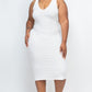 Plus Size Ribbed Sleeveless Bodycon Midi Dress