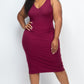 Plus Size Ribbed Sleeveless Bodycon Midi Dress