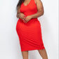 Plus Size Ribbed Sleeveless Bodycon Midi Dress
