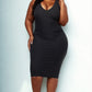 Plus Size Ribbed Sleeveless Bodycon Midi Dress