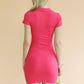 Ribbed Polo Short Sleeve Bodycon Mini Dress