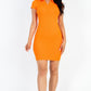 Ribbed Polo Short Sleeve Bodycon Mini Dress
