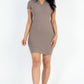 Ribbed Polo Short Sleeve Bodycon Mini Dress