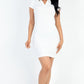Ribbed Polo Short Sleeve Bodycon Mini Dress