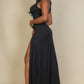 Ribbed Bandeau Cut Out Back Mini Bodycon Dress