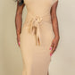 Tie Front Short Sleeve Side Slit Dress