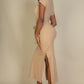 Tie Front Short Sleeve Side Slit Dress