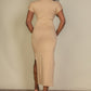 Tie Front Short Sleeve Side Slit Dress