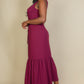 Button Front Tie Waist Sleeveless Maxi Dress