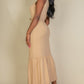 Button Front Tie Waist Sleeveless Maxi Dress