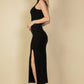 Ribbed Mock Neck Side Slit Sleeveless Bodycon Maxi Dress
