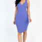 Casual Ribbed Split Neck Bodycon Dress
