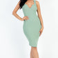 Casual Ribbed Split Neck Bodycon Dress