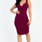 Casual Ribbed Split Neck Bodycon Dress