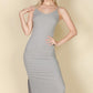 Ribbed Side Slit Long Cami Dress